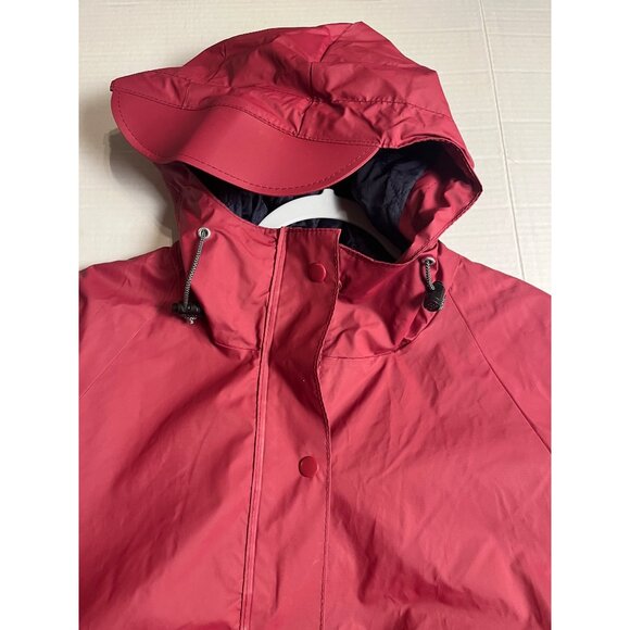 LL Bean Womens Maine Raincoat PVC Duck Bill Hood Waterproof Jacket Red Size L - Picture 11 of 15
